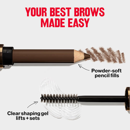 ColorStay Brow Fantasy, All In One Eyebrow Powder Pencil with Shaping Clear Gel, Smudge-proof, Stocking Stuffer for Women, 003 Medium Brown