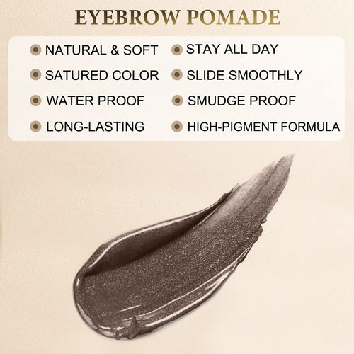 Eyebrow Pencil Makeup Kit Waterproof 2-IN-1 Microblading Pen/Pomade Eyeliner and Dual-ended Brush, Brow Pencil Kit for Natural Eyebrows, Dark Brown